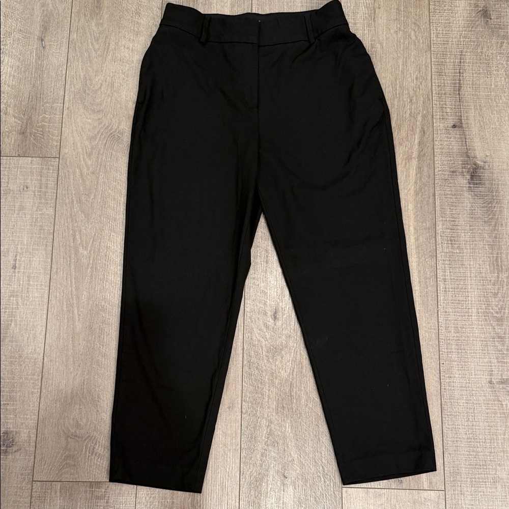 H&M Sleek Straight Leg Dress Black Pants Size 10